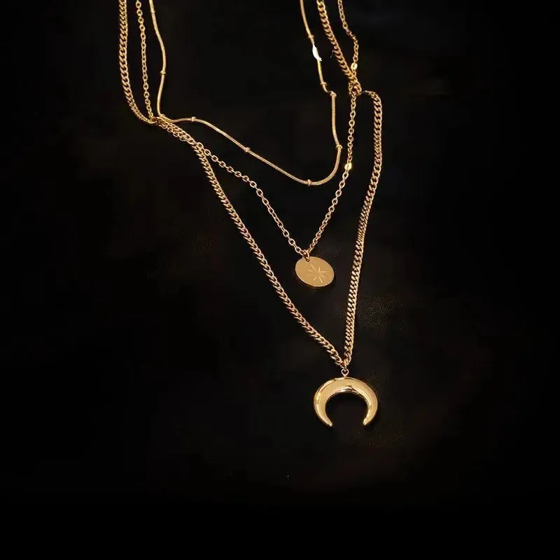 18K Gold Plated Moon Necklace