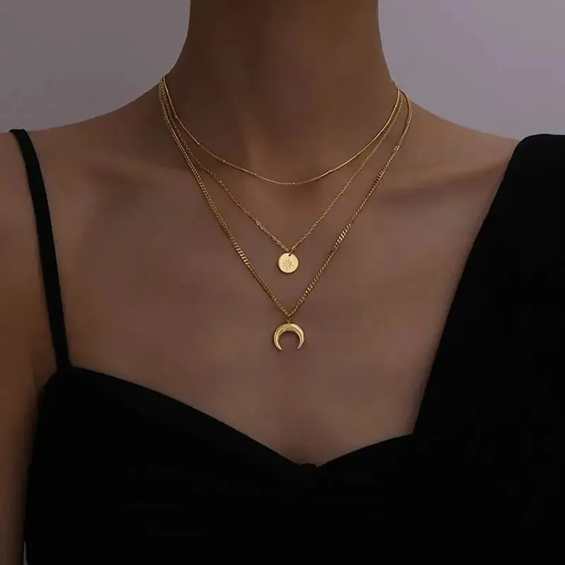 18K Gold Plated Moon Necklace