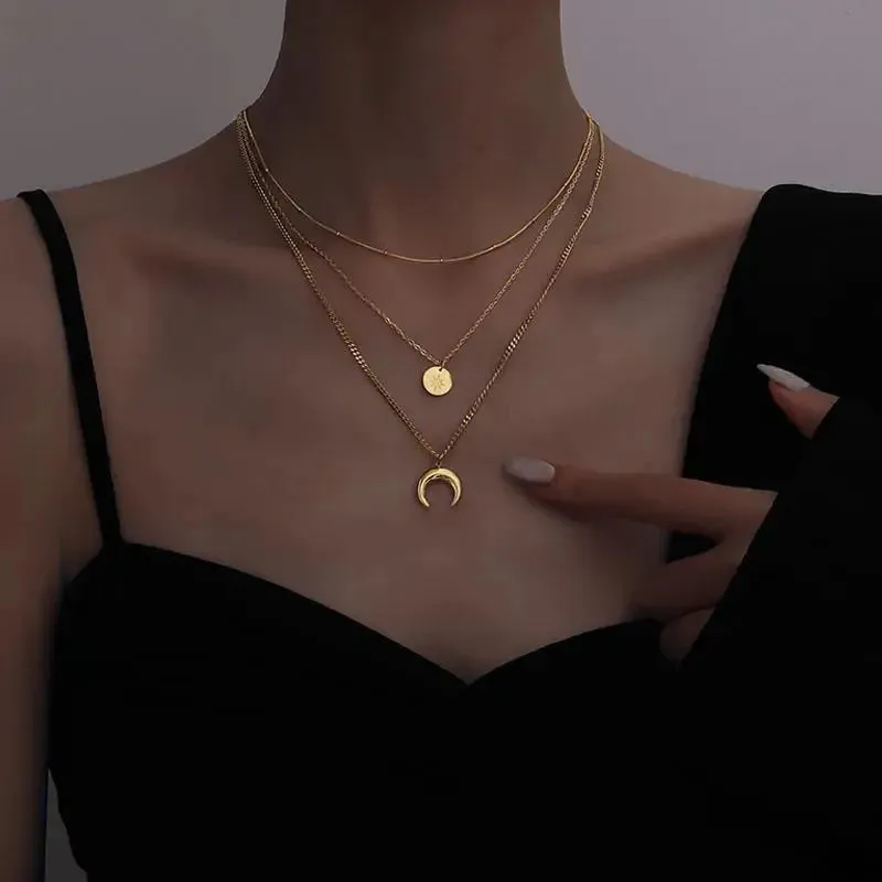18K Gold Plated Moon Necklace