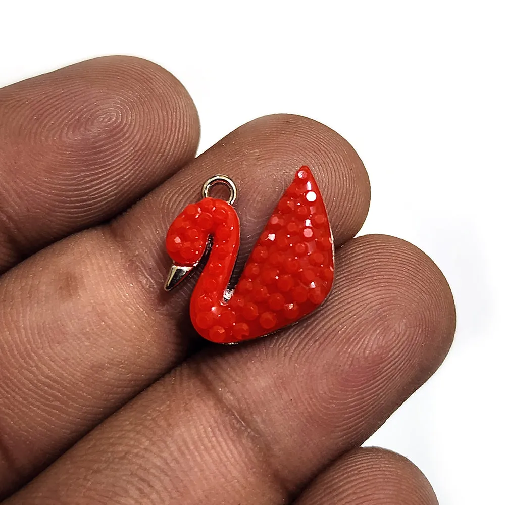 5 PIECES PACK' 16x19 MM' DUCK ENAMEL/RESIN CHARMS