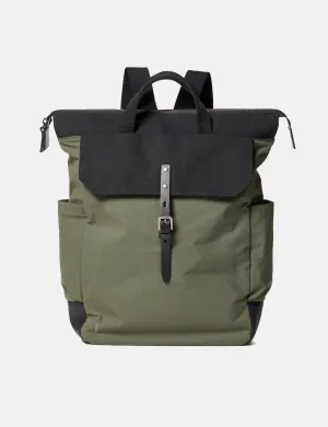 Ally Capellino Fin Hybrid Waxy Rucksack - Black / Olive