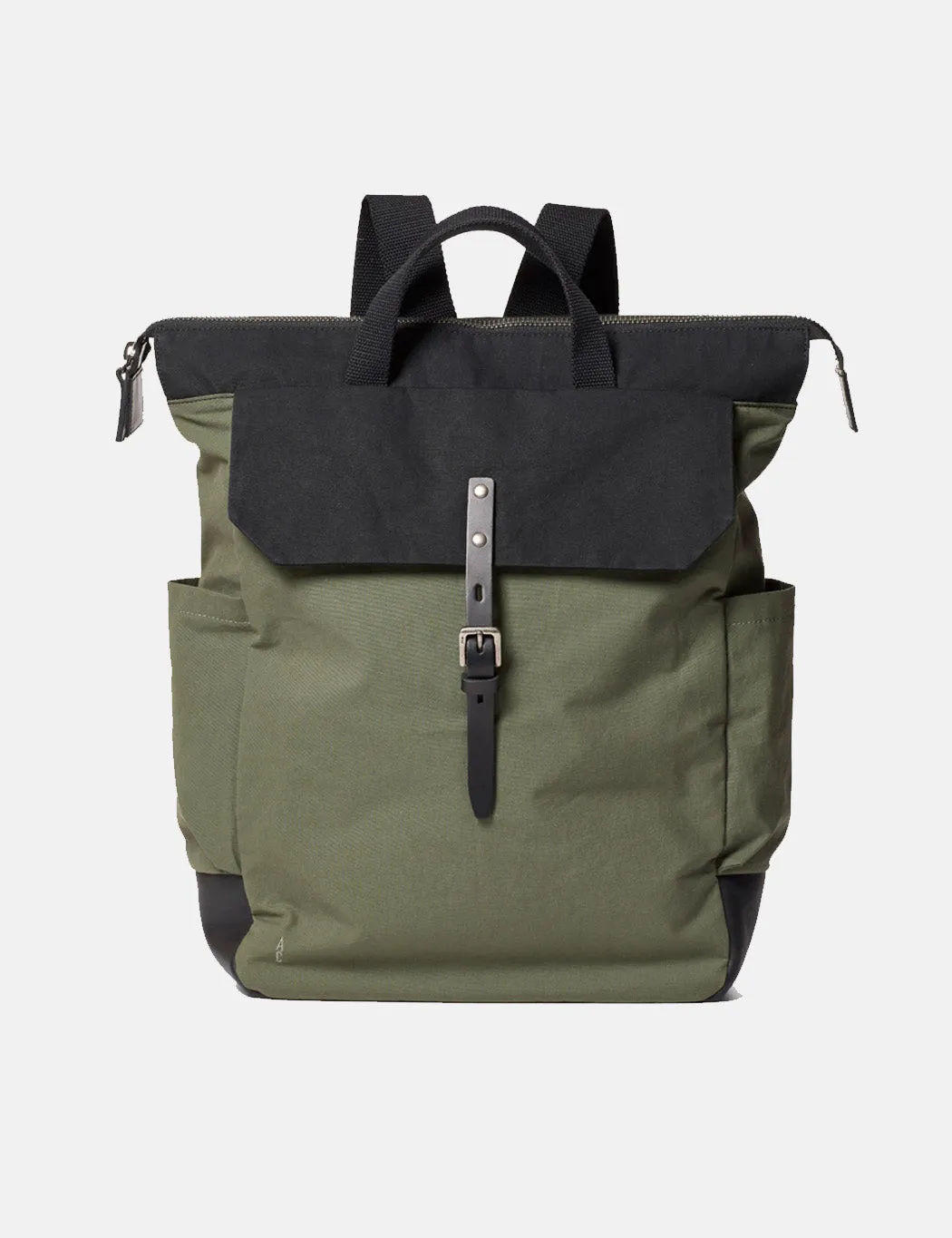 Ally Capellino Fin Hybrid Waxy Rucksack - Black / Olive