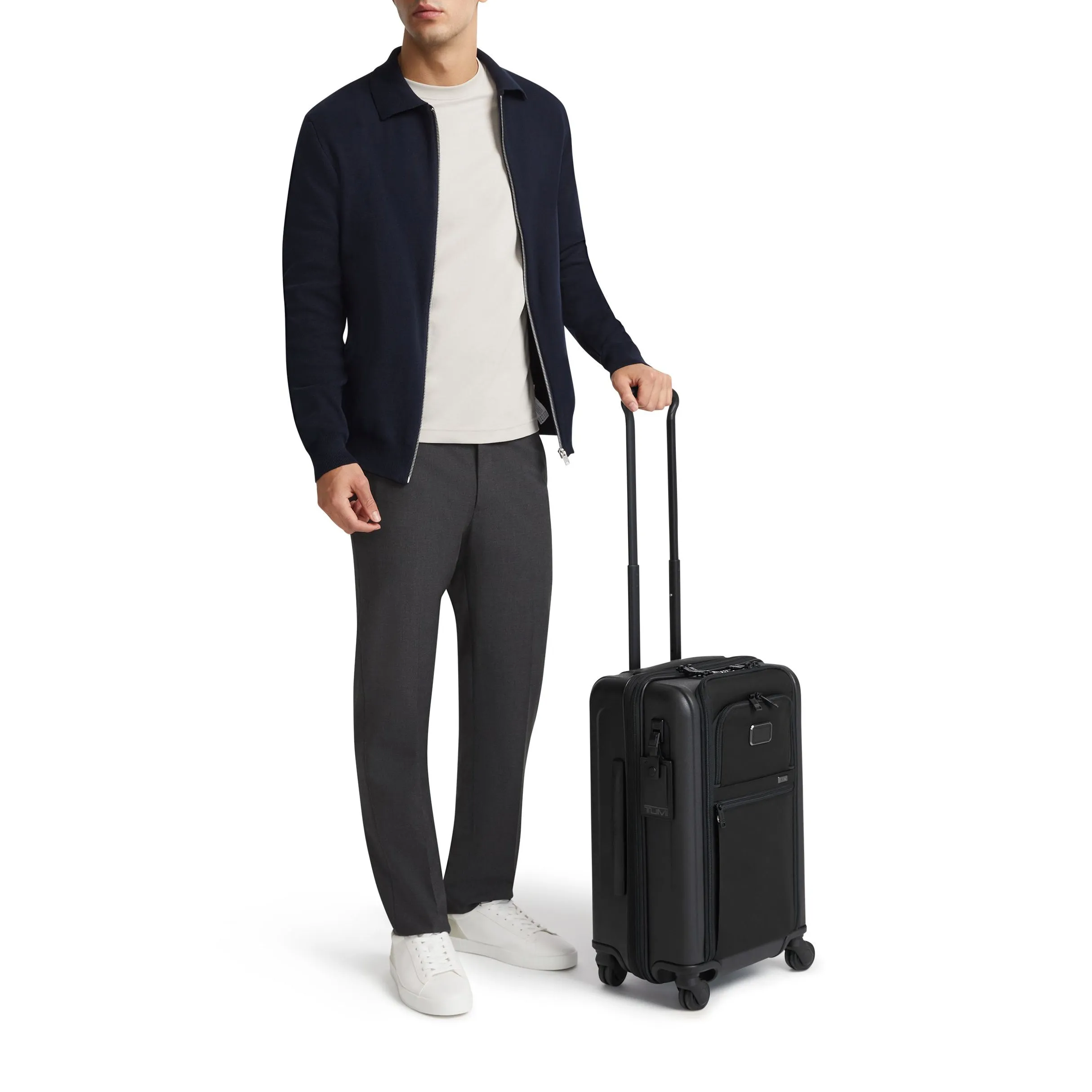 Alpha Hybrid collection International exp 4 wheeled carry on // Black