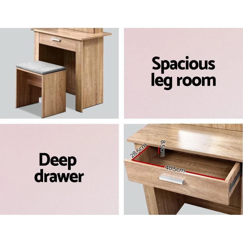 Artiss Dressing Table & Stool with Mirror and Cabinet