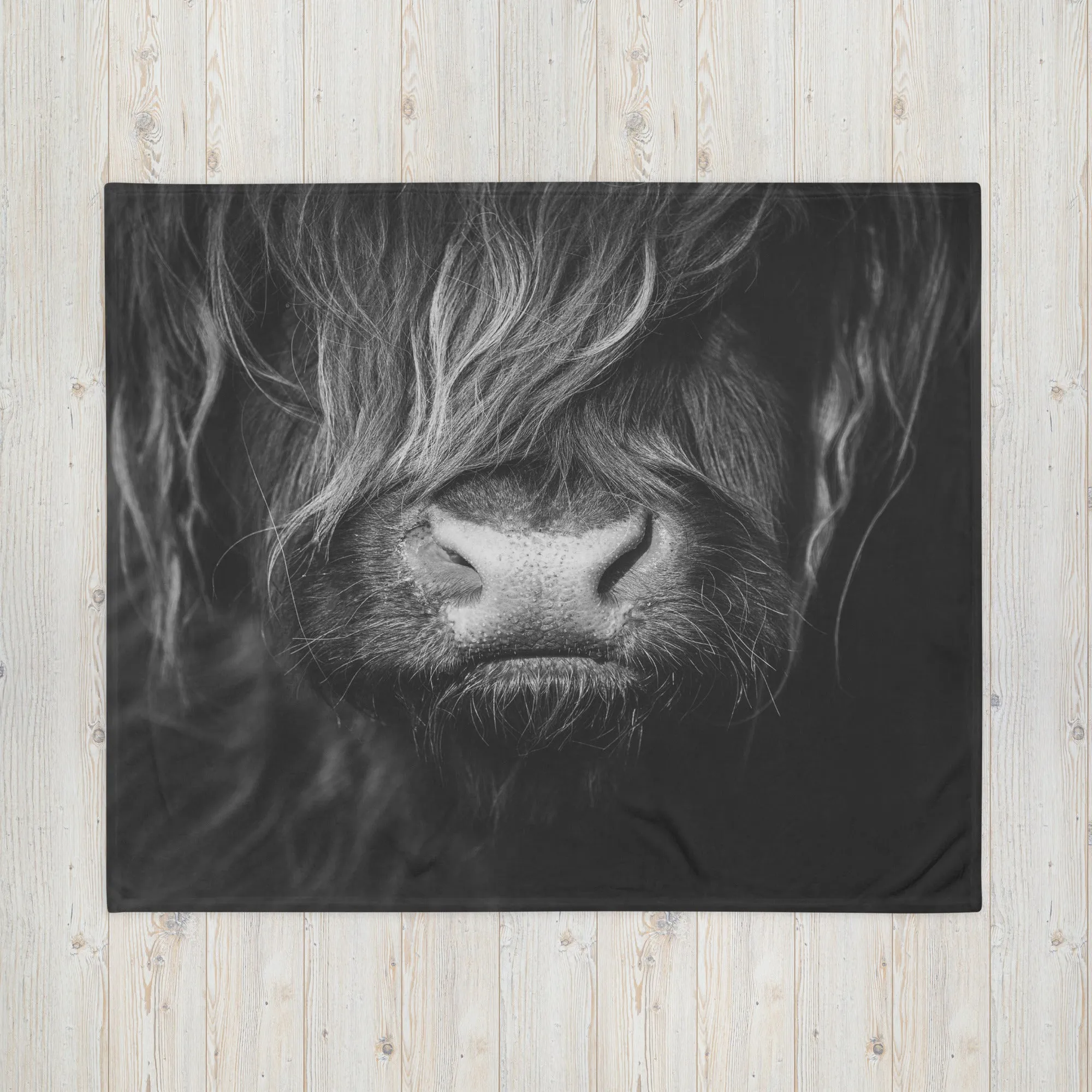 Black cow print throw blanket, lioness-love