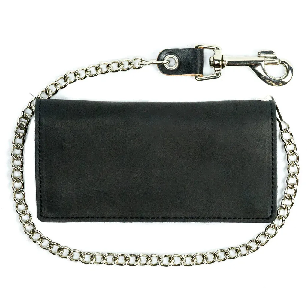 Black Leather 7" Bi-Fold Wallet