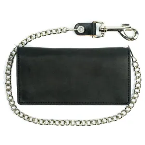 Black Leather 7" Bi-Fold Wallet