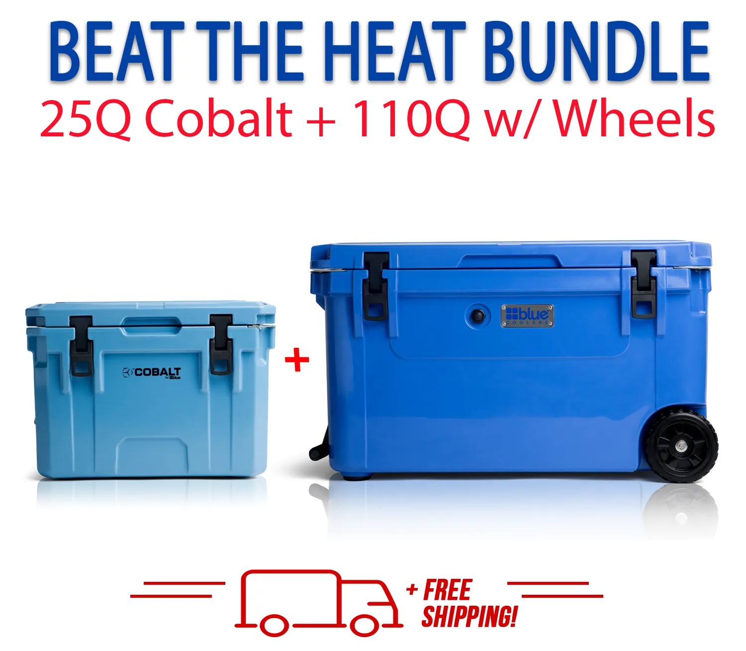 Blue Coolers 3.0 - Beat the Heat Bundle - 110Q Wheels   25Q Cobalt - Promo