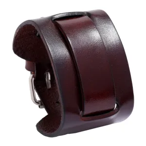 Bold and Edgy: Wide Leather Cuff Bracelet