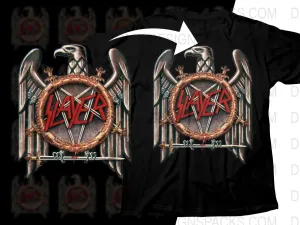 Bold Slayer Rock Eagle Design Png Halftone Digital Download