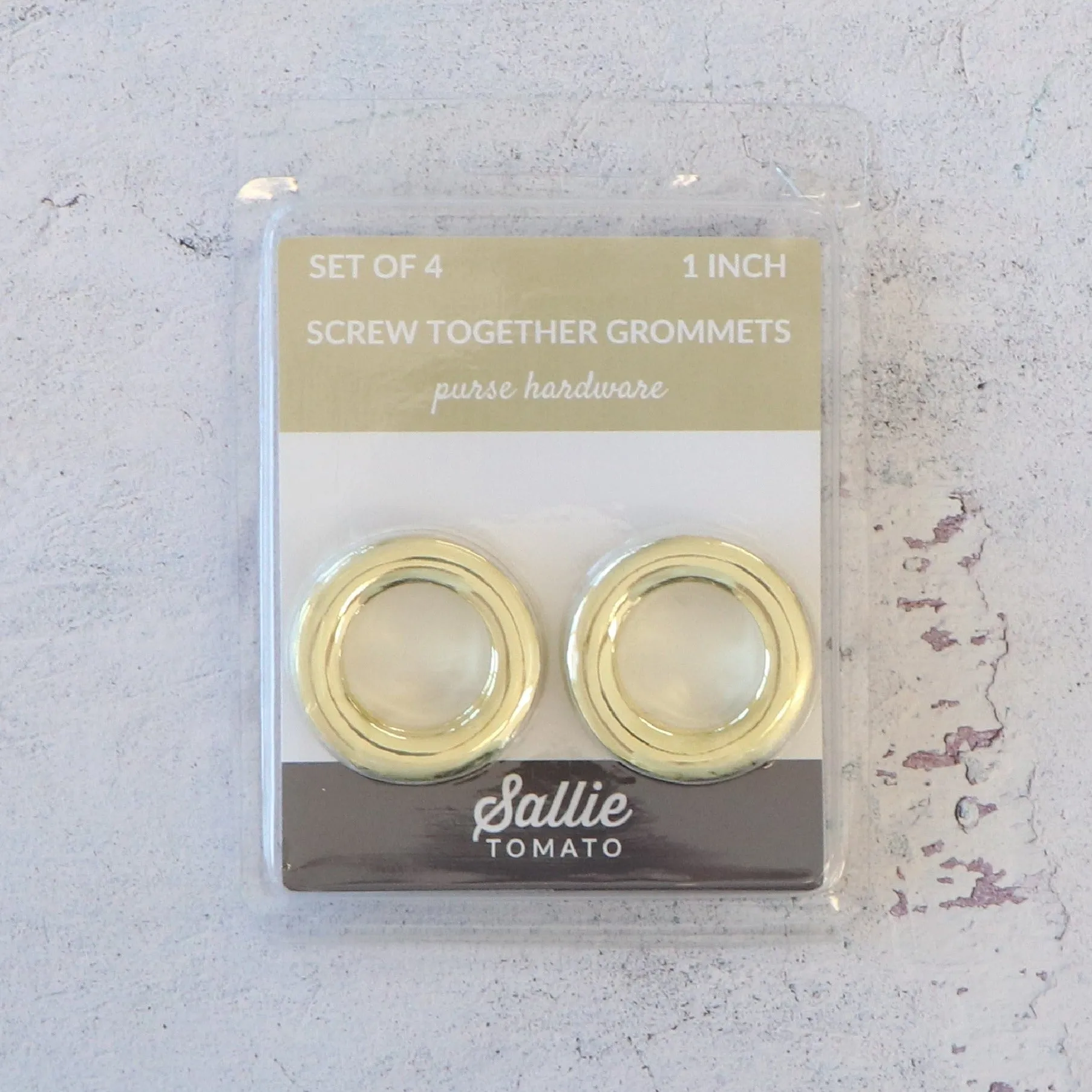 CLEARANCE: Four Gold 1" Screw-Together Grommets