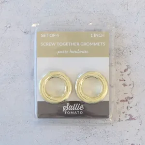 CLEARANCE: Four Gold 1" Screw-Together Grommets