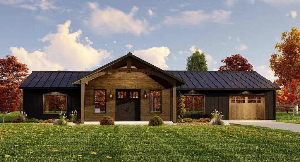 Cozy Two-Bedroom Home Plan with Functional Design