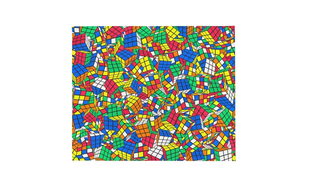 Crazy Rubik's Cube Throw Blanket