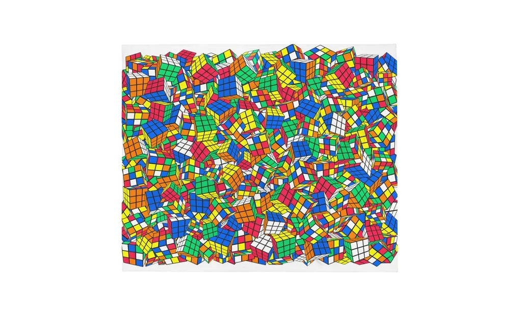 Crazy Rubik's Cube Throw Blanket