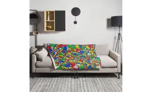Crazy Rubik's Cube Throw Blanket