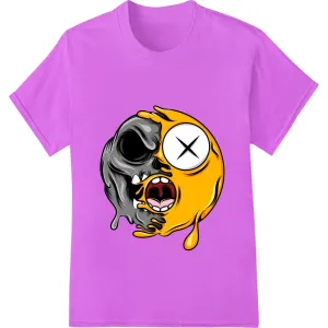 Edgy Skull Emoji Heat Transfer - Bold Yellow and Black