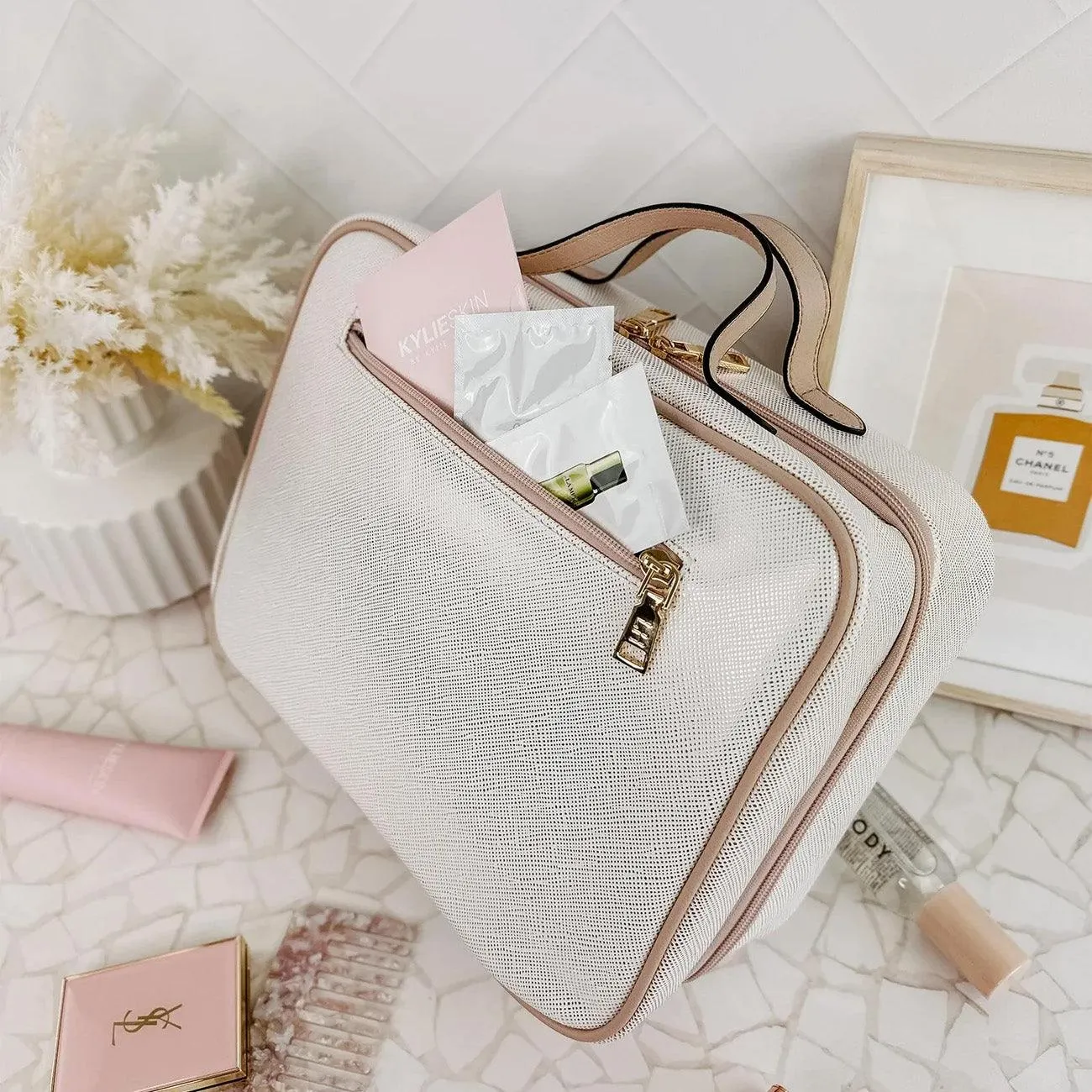 Emma Cosmetic Case | Metallic Nude