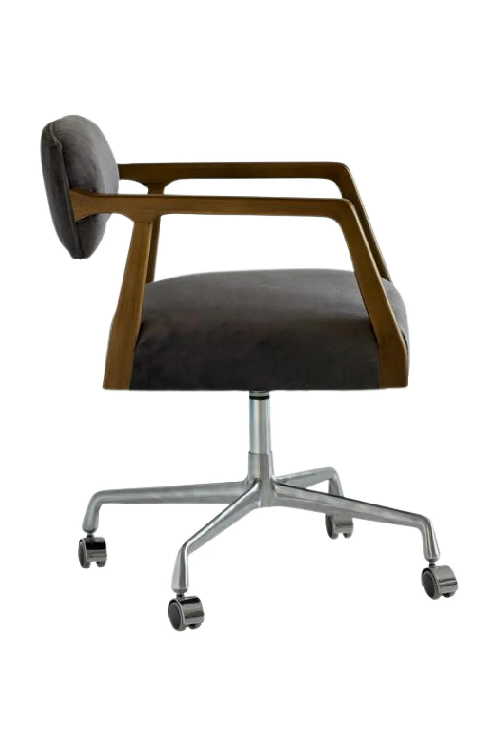Gray Velvet Swivel Office Chair | Andrew Martin Theo