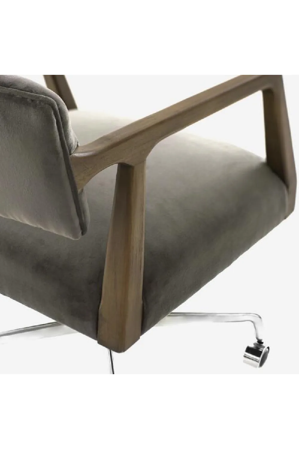 Gray Velvet Swivel Office Chair | Andrew Martin Theo