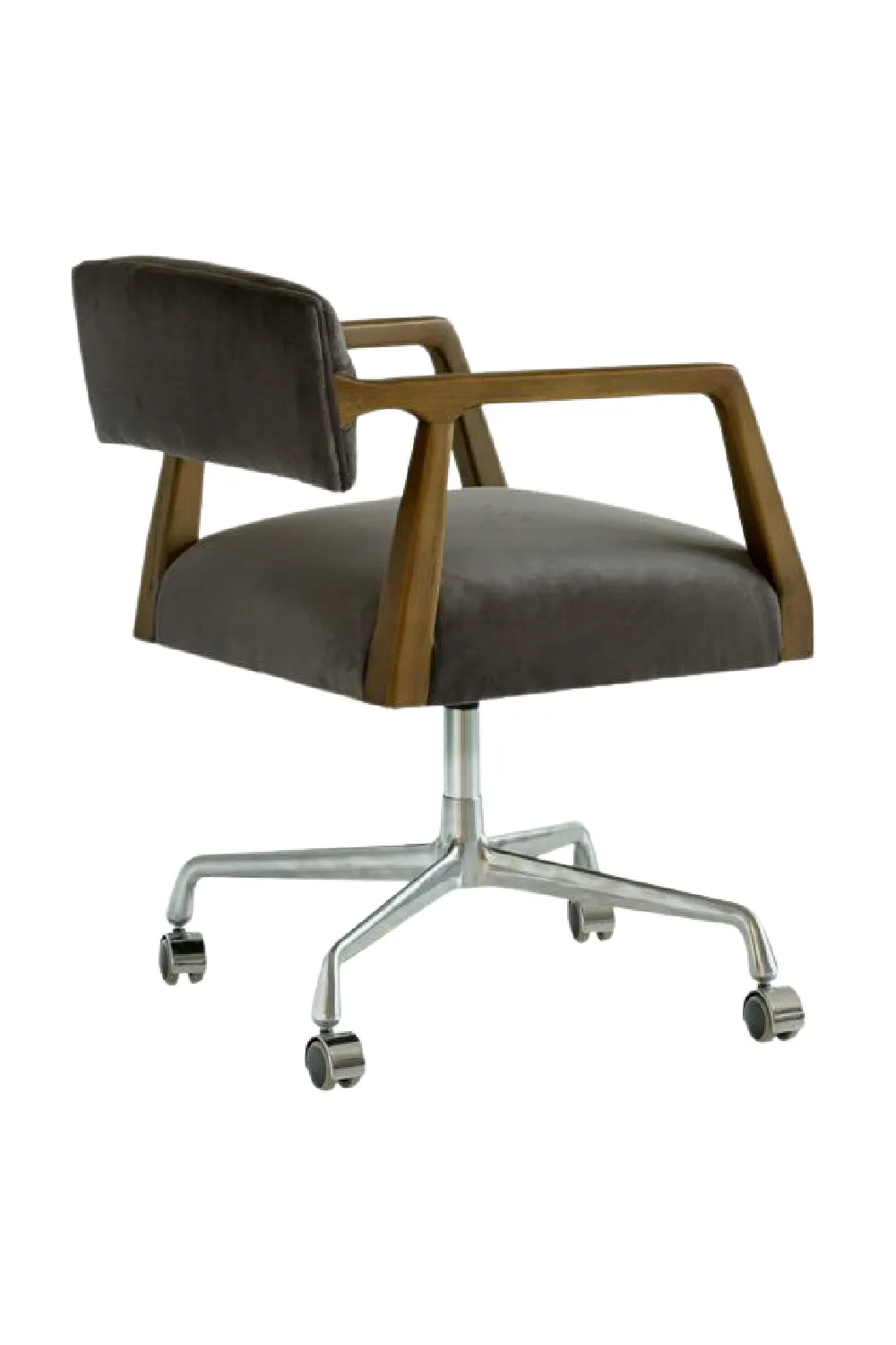 Gray Velvet Swivel Office Chair | Andrew Martin Theo