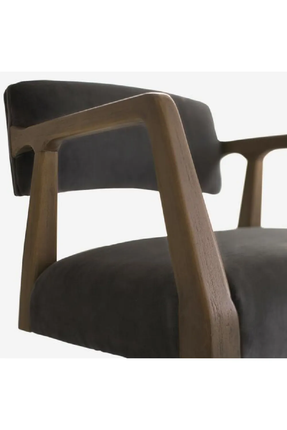 Gray Velvet Swivel Office Chair | Andrew Martin Theo