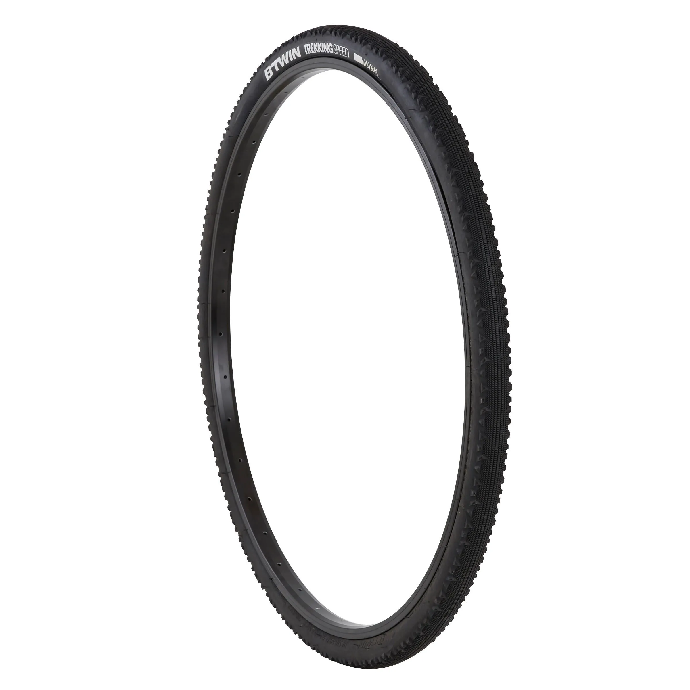 Hybrid bicycle tire 700x38 black TREKKING 1 Btwin