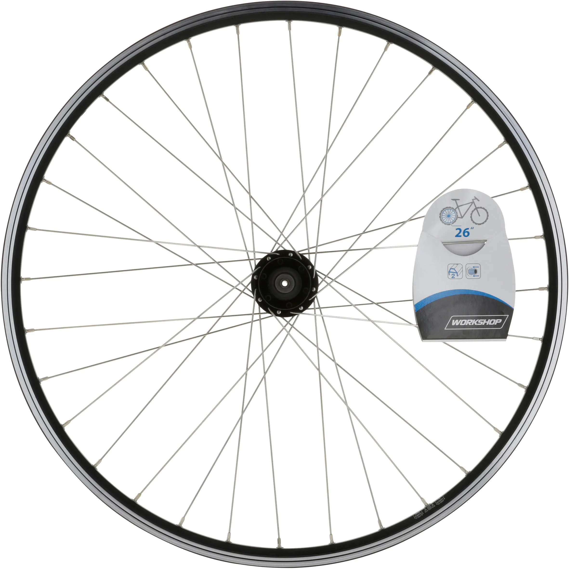 Hybrid bike rear wheel 26 inches with double rim and disc brake black Riverside