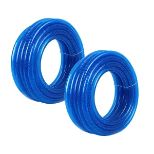 Kuber Industries|Basic|PVC with Nylon Braided Water Pipe 15 Meter|Multi-Utility Water Pipe for Garden, Car Cleaning & Pet Cleaning|Heavy Duty& Leak Proof Hose Pipe for Gardening|Blue|(Pack Of 5)