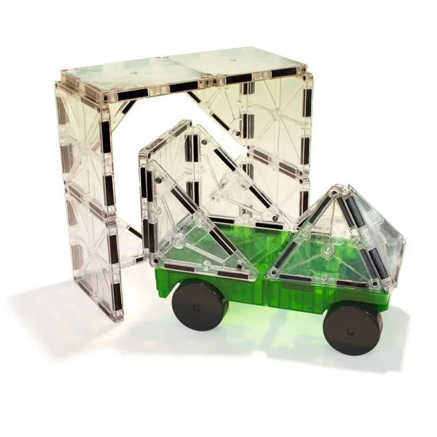 Magna-Tiles - Cars 2 Piece Expansion Set Green and Yellow