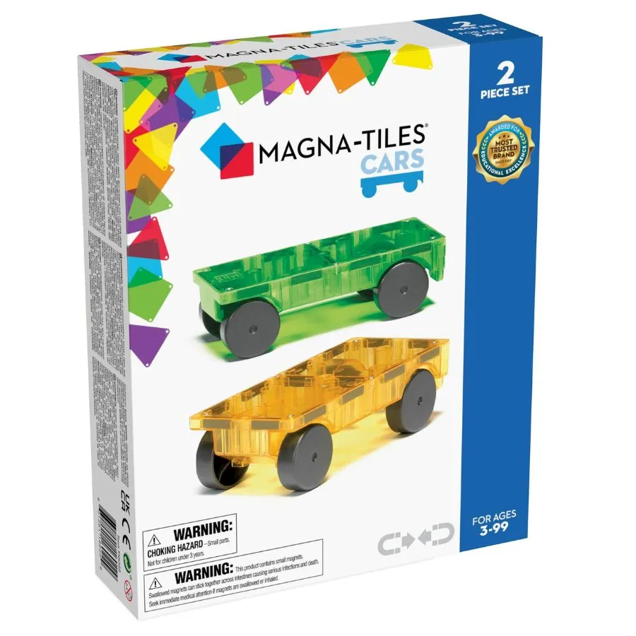 Magna-Tiles - Cars 2 Piece Expansion Set Green and Yellow