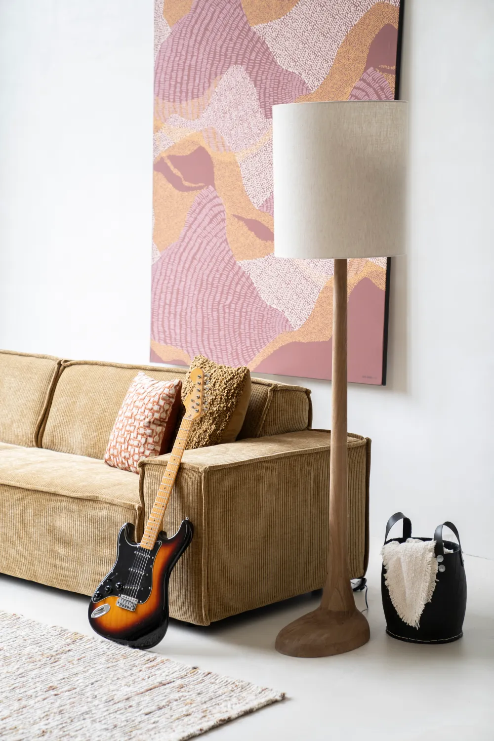 Mango Wood Base Floor Lamp | By-Boo Rine