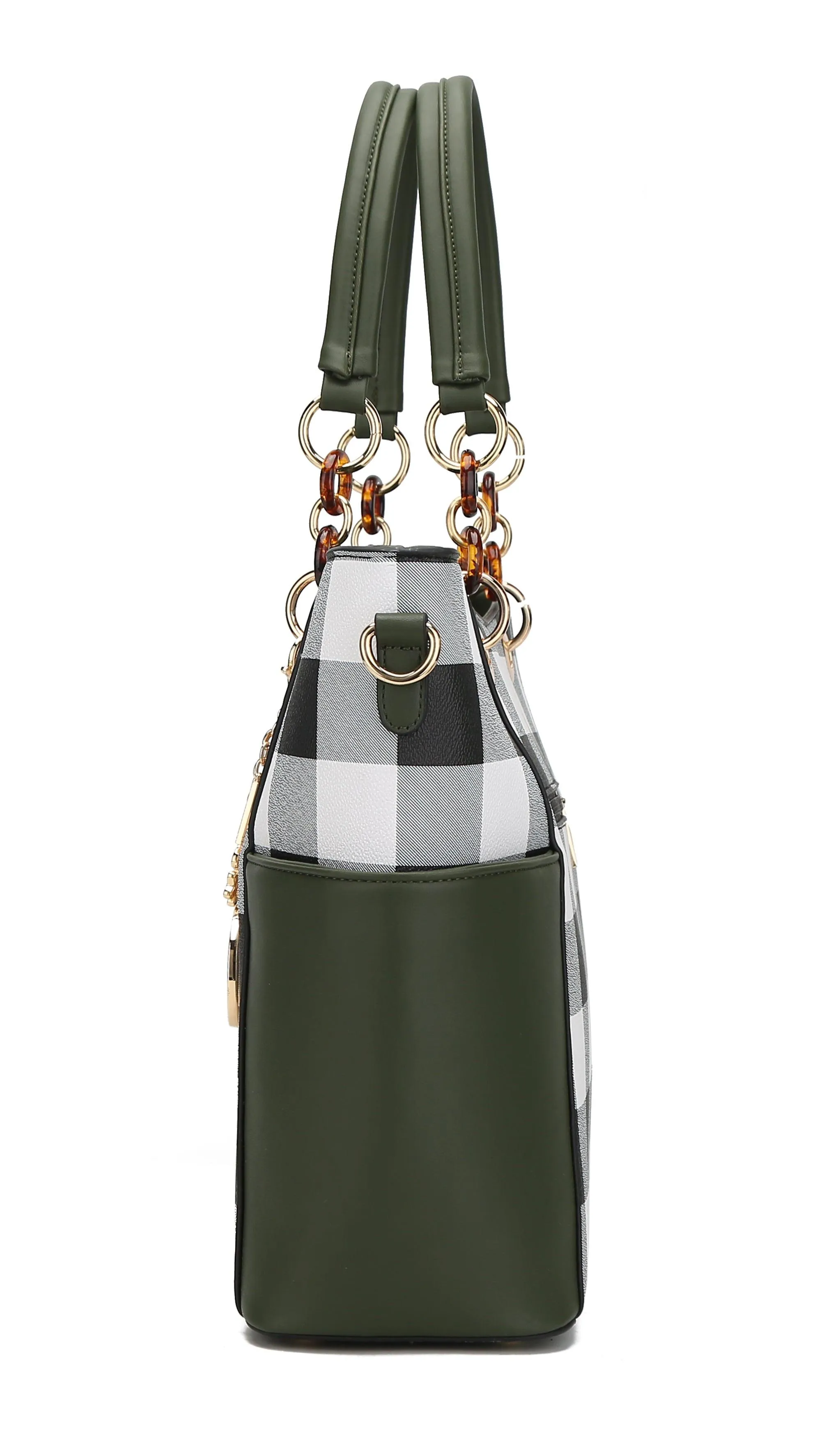 Mariely Checker Tote Handbag