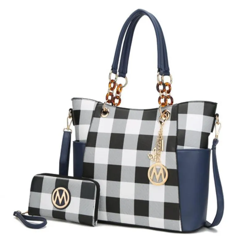 Mariely Checker Tote Handbag