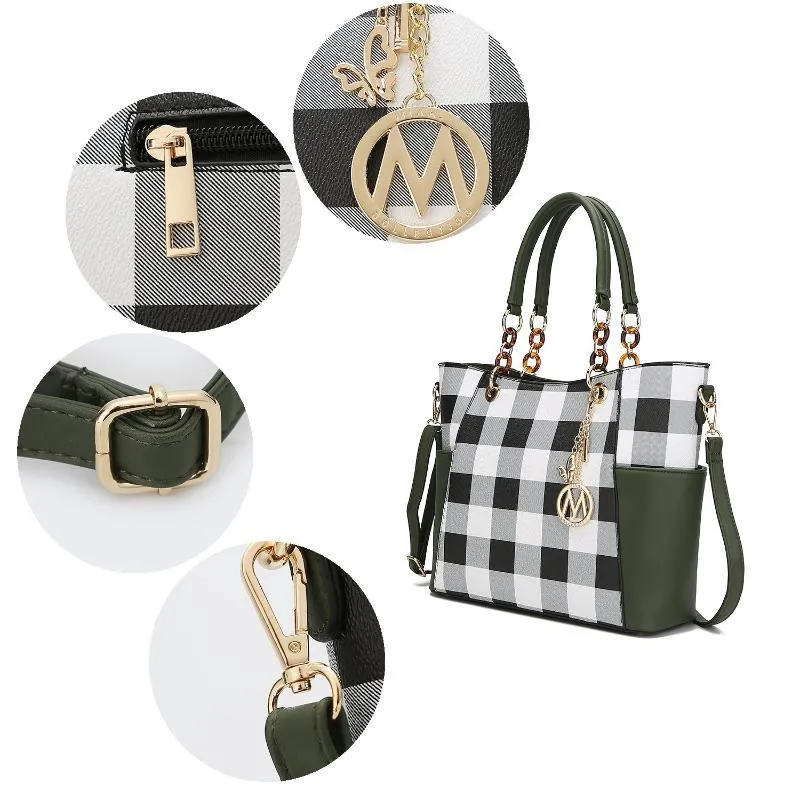 Mariely Checker Tote Handbag