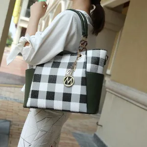 Mariely Checker Tote Handbag