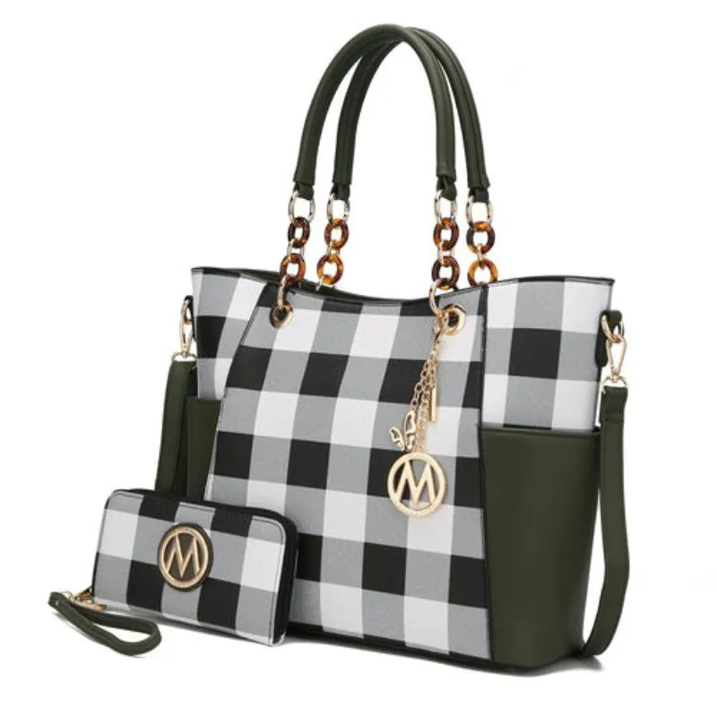 Mariely Checker Tote Handbag