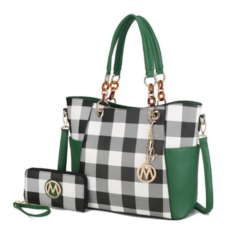 Mariely Checker Tote Handbag