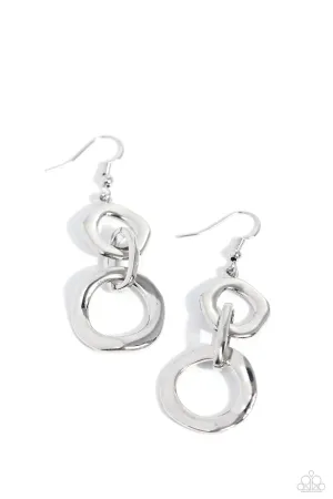 Metro Machinery - Silver Earrings - Paparazzi Accessories