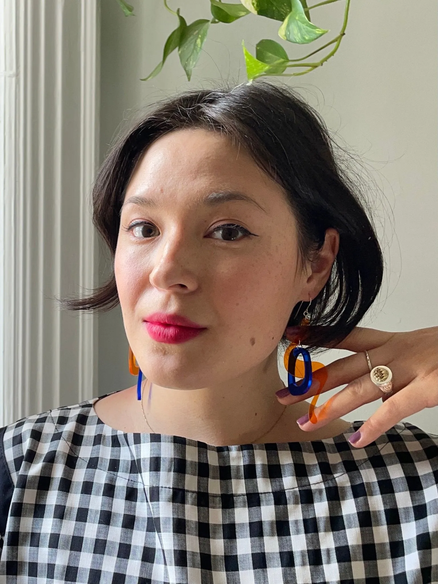 Nic Nac Weaver Earrings (Blue   Orange)