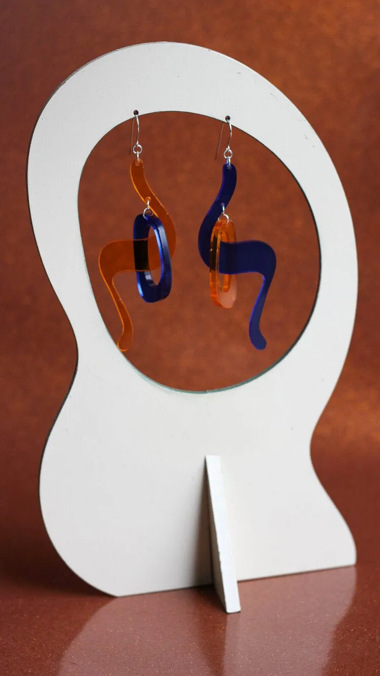 Nic Nac Weaver Earrings (Blue   Orange)