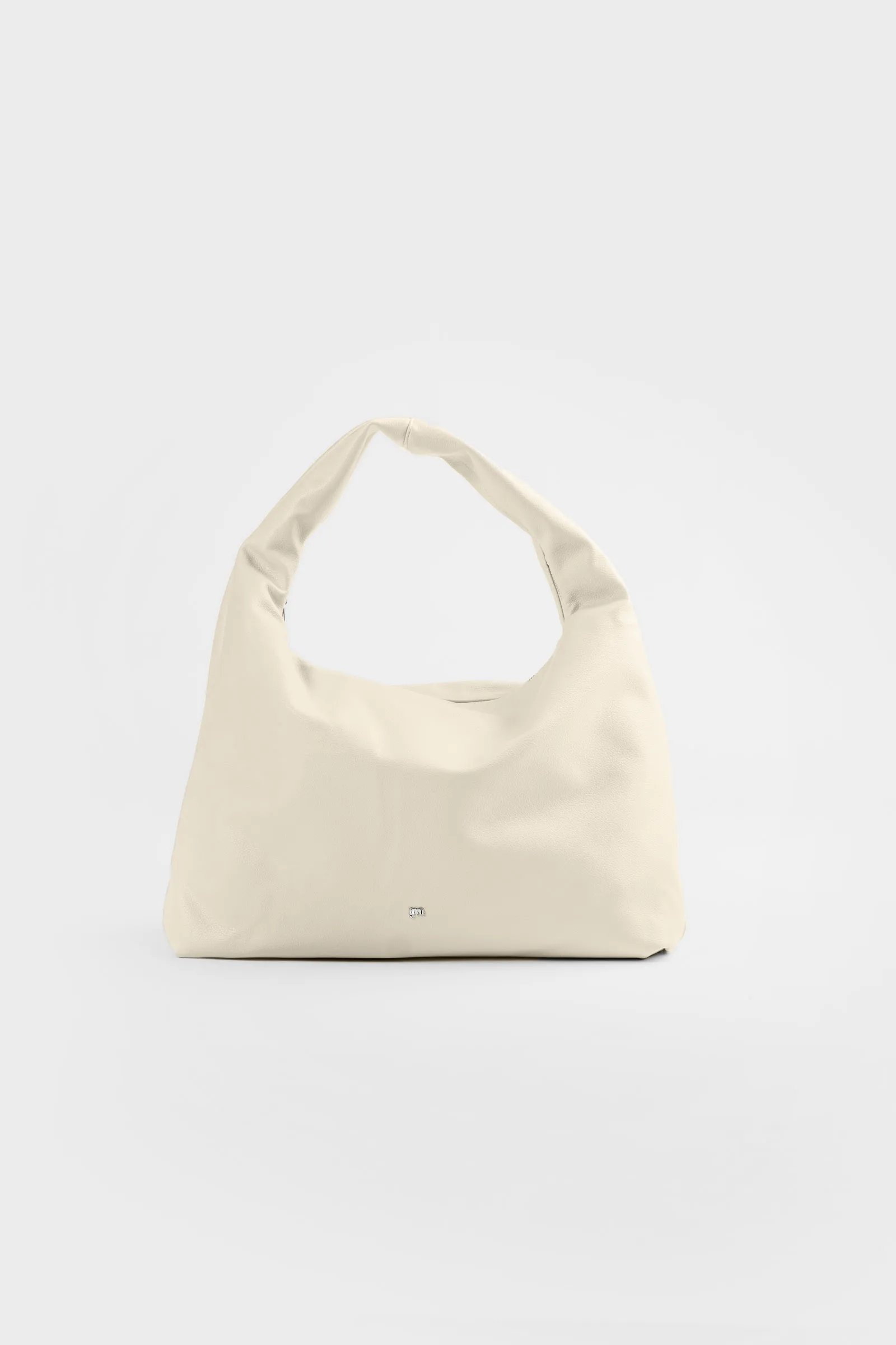 [ON HAND] Large Hobo Bag in Eggshell (Heavy Pebbled)