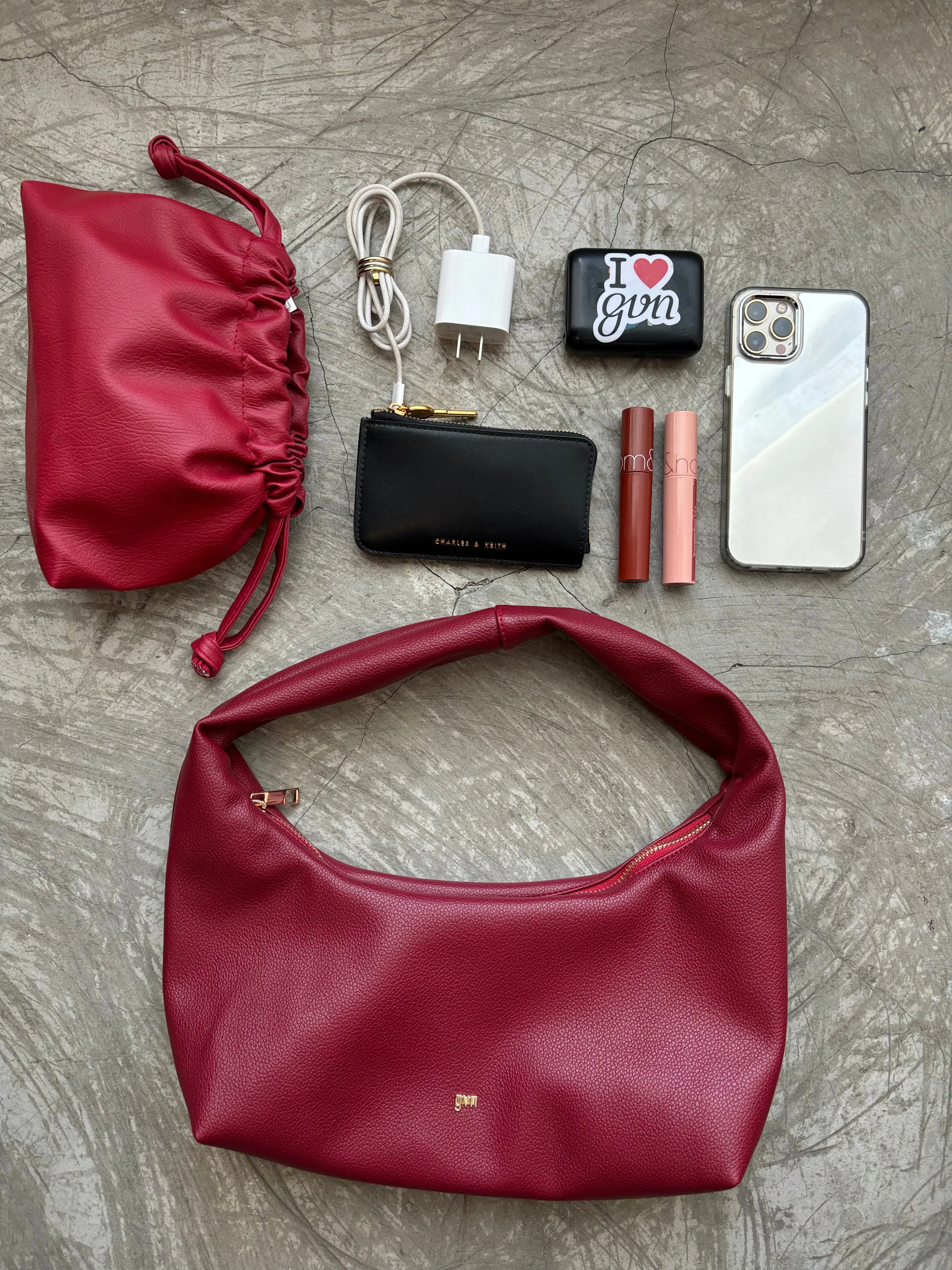[ON HAND] Large Hobo Bag in Eggshell (Heavy Pebbled)