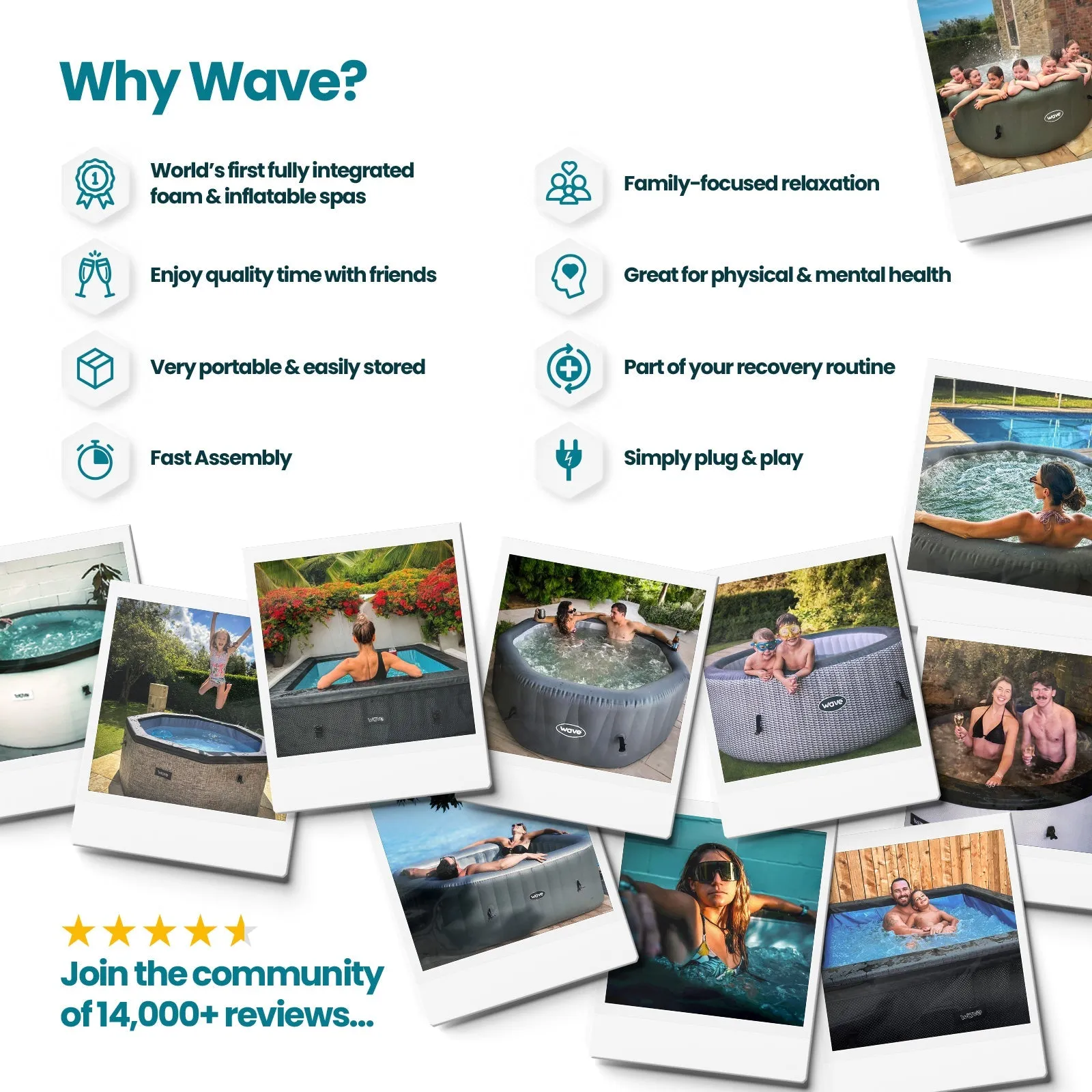 Pacific | 6-Person Inflatable Hot Tub | Integrated Heater | Sage