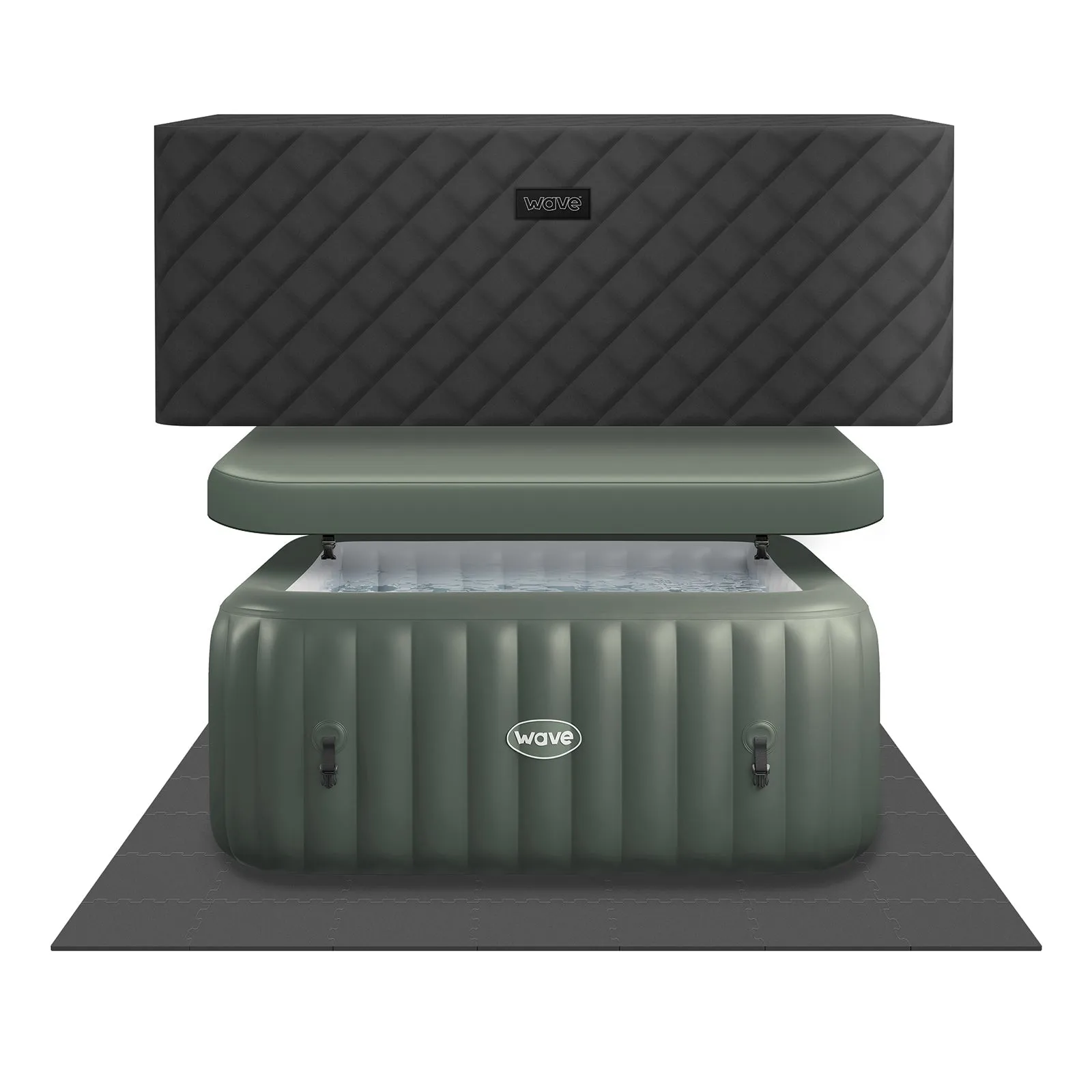 Pacific | 6-Person Inflatable Hot Tub | Integrated Heater | Sage