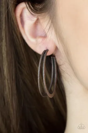 Paparazzi Earring ~ Rustic Curves - Copper
