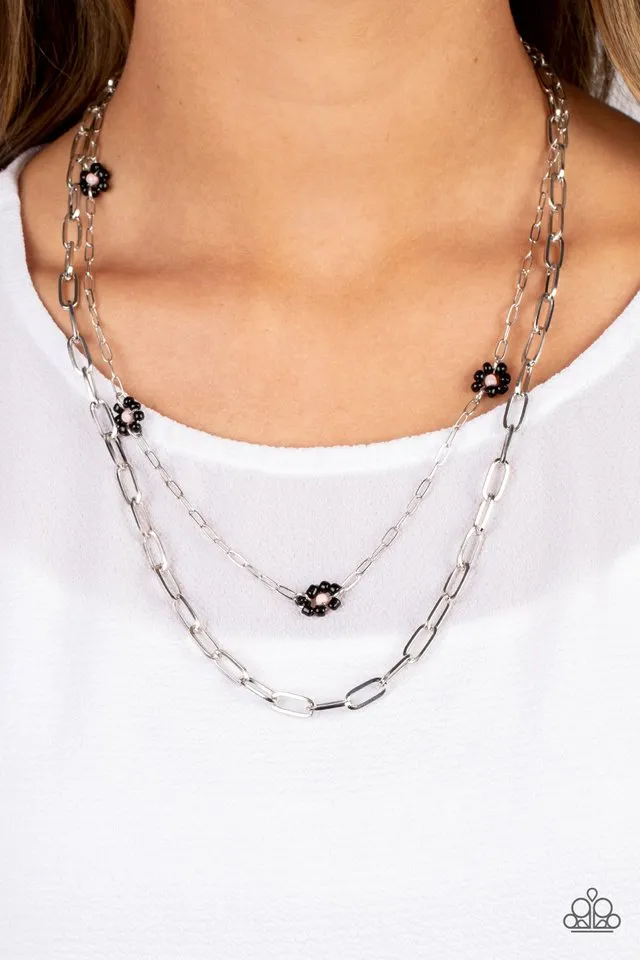 Paparazzi Necklace ~ Bold Buds - Black