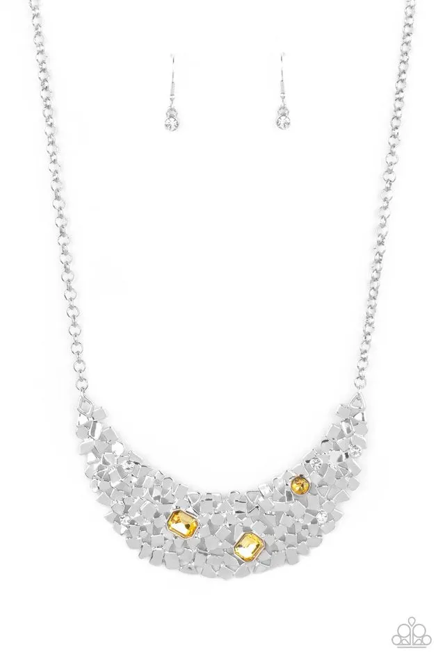 Paparazzi Necklace ~ Fabulously Fragmented - Yellow