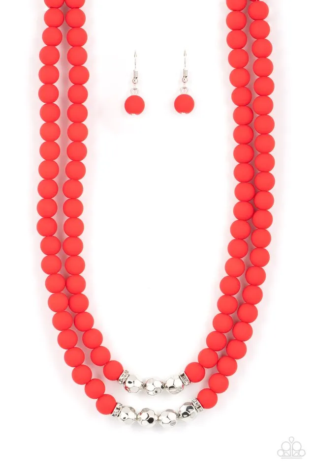 Paparazzi Necklace ~ Summer Splash - Red