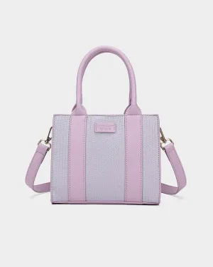 Pebble Leather Mini Tote Bag in Purple